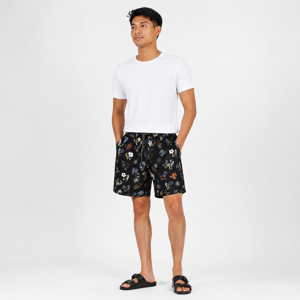 Doodle Graphic UV Beach Short