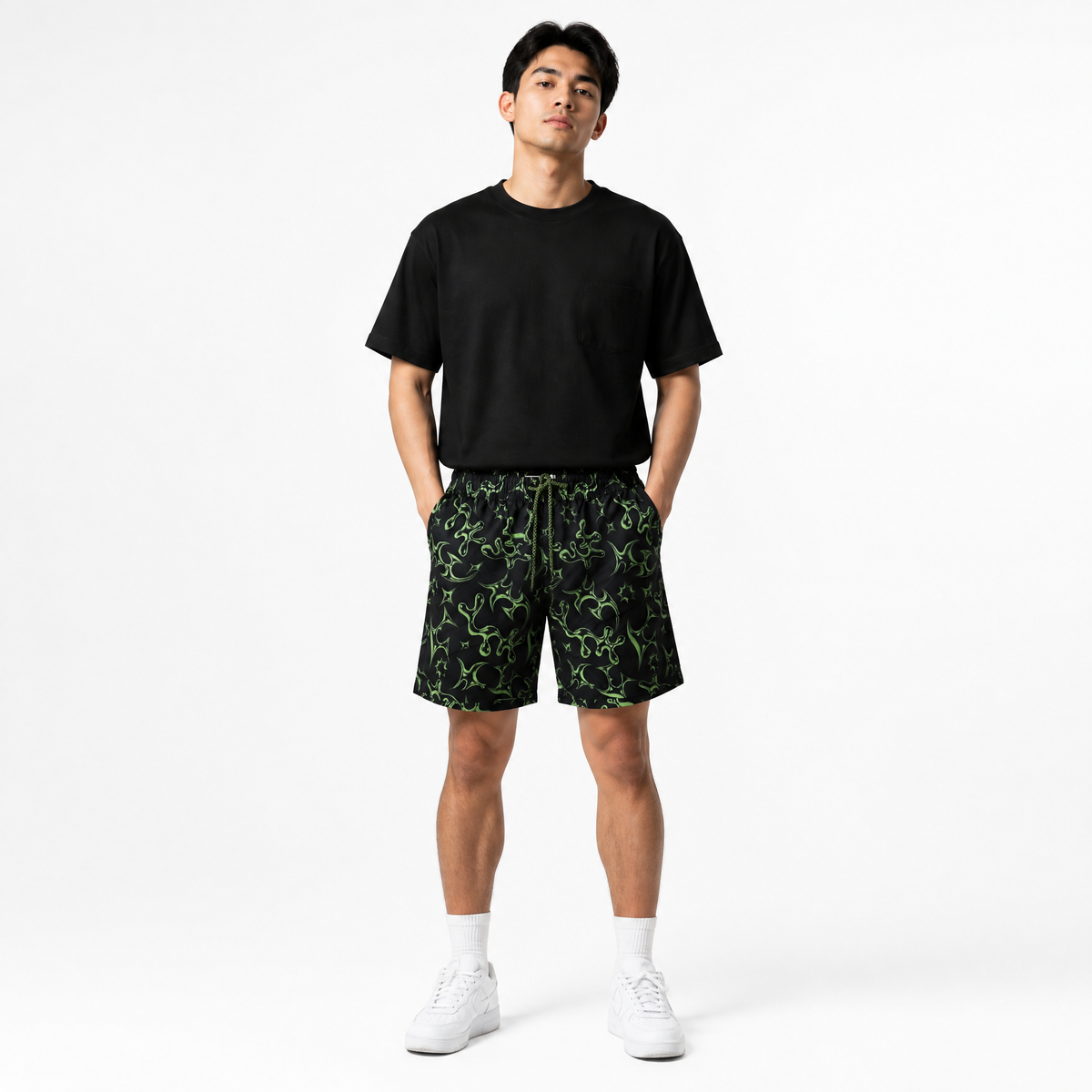 Neon Chrome UV Beach Short