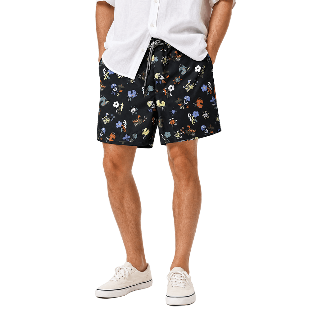 Doodle Graphic UV Beach Short
