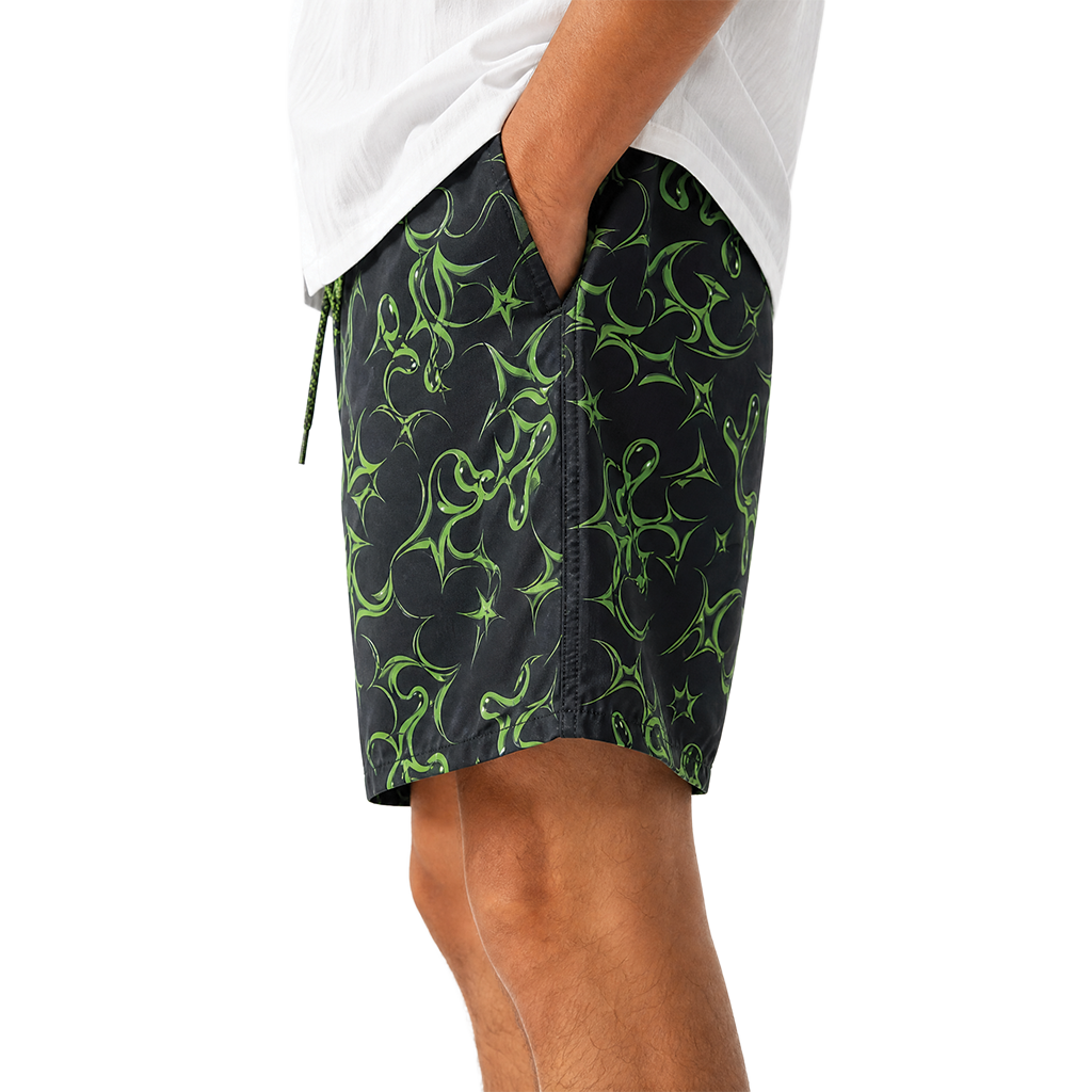 Neon Chrome UV Beach Short